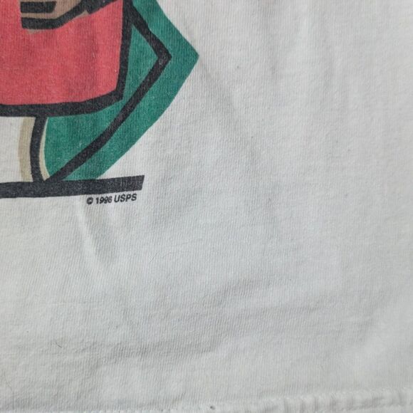 Vintage 90s USPS 32 Cent United States Post Office Christmas Santa XL Shirt - Picture 6 of 8